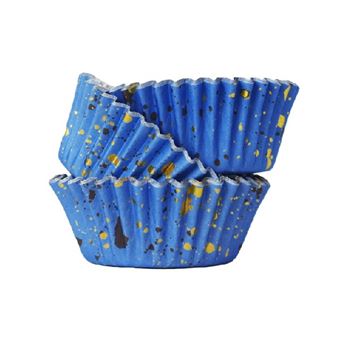 Picture of BLUE & GOLD FLECKS PK/30 BAKING CASES FOIL LINED